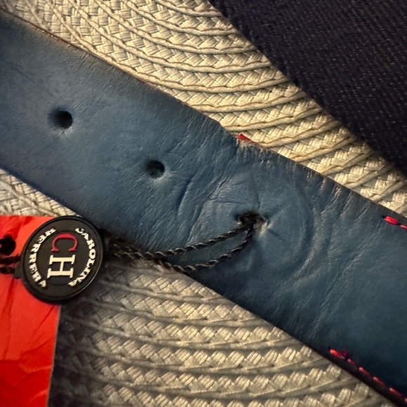 Carolina Herrera Blue and Red Belt With CH Logo - Picture 7 of 7